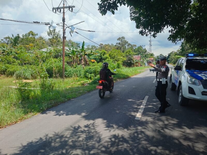 Sat Lantas Polres Pulang Pisau Laksanakan Patroli KTL dan Pencegahan Laka Lantas di Daerah Rawan