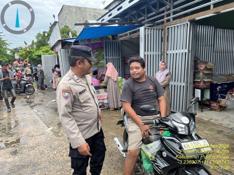 Personil Polsek Kahayan Kuala secara masif lakukan giat himbauan Stop dan Larangan bermain Judi Online.