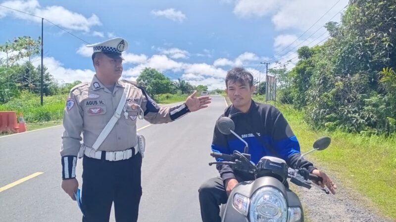 Satlantas Polres Pulang Pisau Beri Tindakan ke Pengendara Tak Gunakan Helm