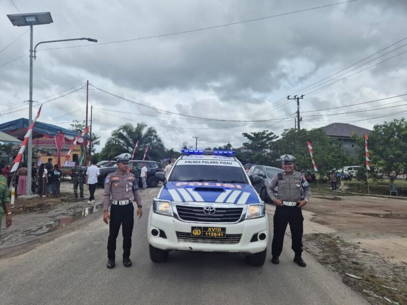 Rombongan Bupati Pulang Pisau Disambut Aman, Satlantas Kawal Kegiatan Safari Maulid Nabi