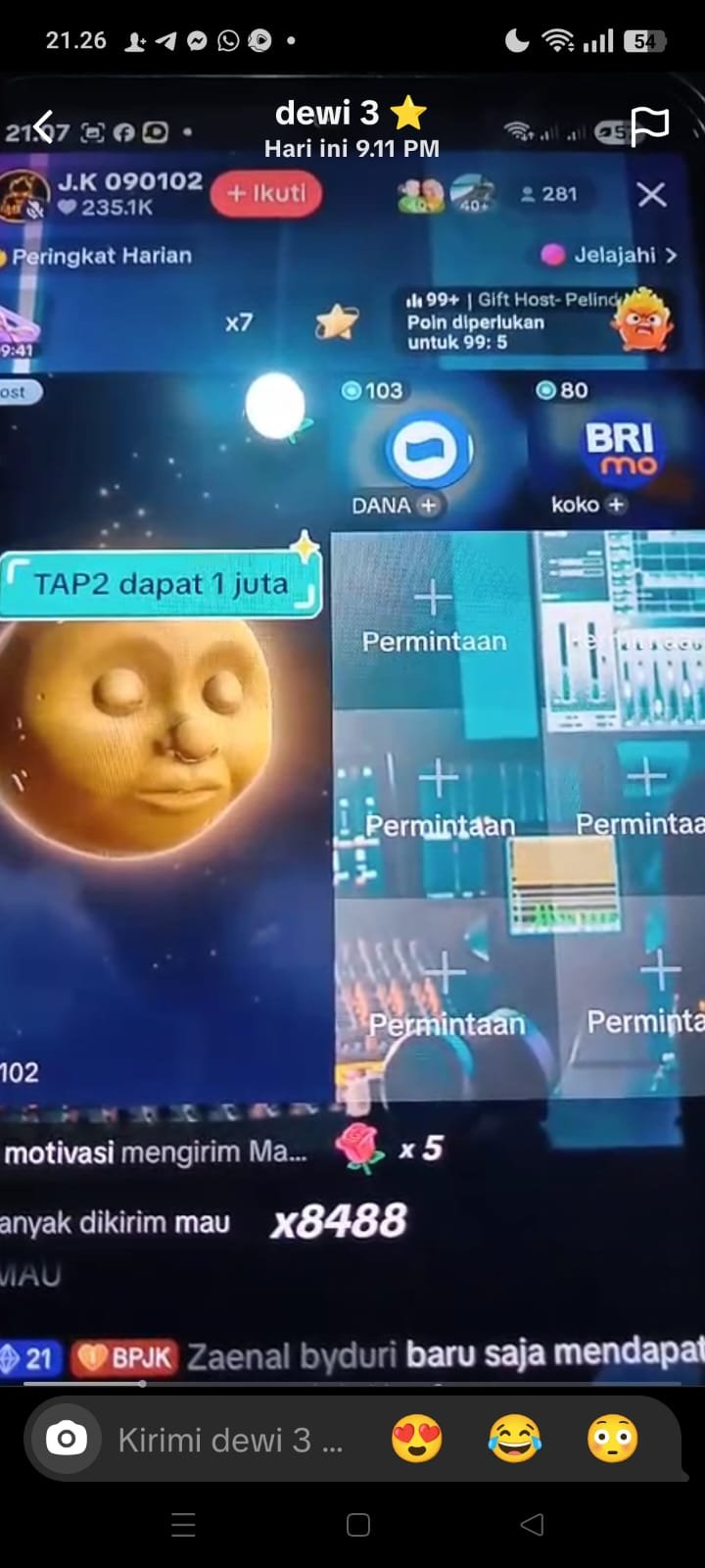 Modus Penipuan Berkedok “Tap 2 Dapat 1 Juta” Marak di Aplikasi Live Streaming