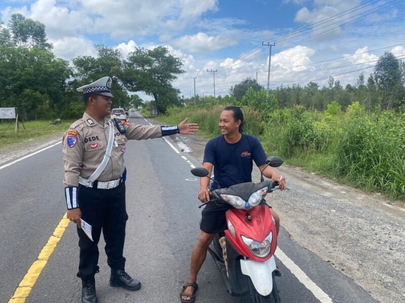 Satlantas Polres Pulang Pisau Beri Tindakan ke Pengendara Tak Gunakan Helm