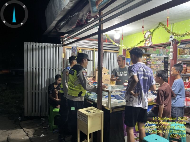 Polsek Kahayan Kuala giat KRYD berupa Patroli Kamtibmas guna Cegah Kriminalitas & Premanisme.