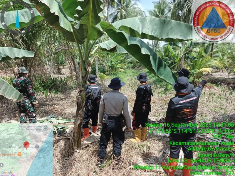 Personel Polsek Kahayan Kuala sambangi warga dan Memberikan himbauan Tentang Larangan Membakar hutan dan lahan
