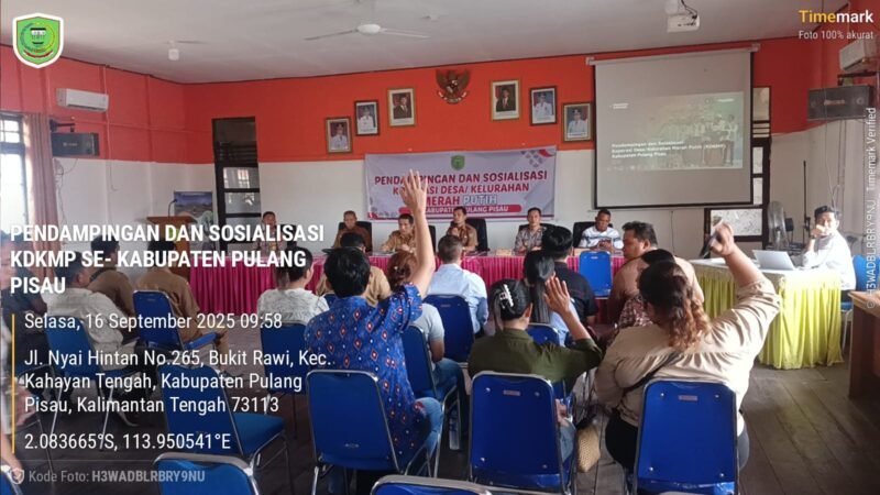 Satbinmas Polres Pulang Pisau Himbau Masyarakat Dukung Koperasi Desa Lewat Sosialisasi di Kecamatan Kahayan Tengah