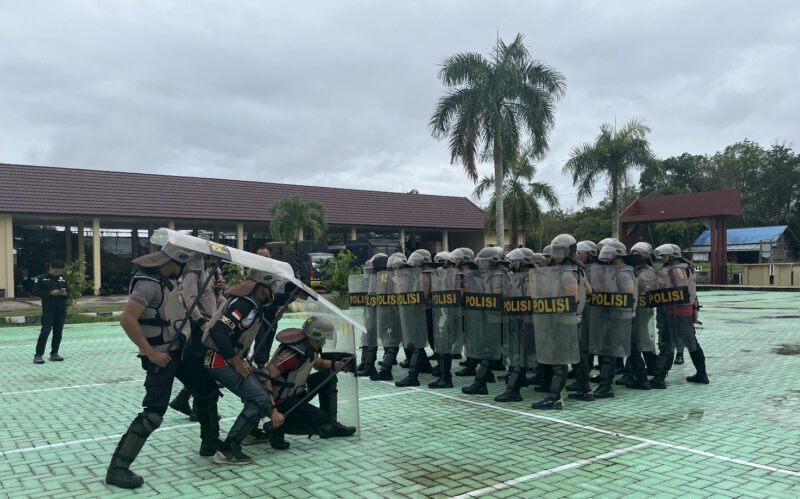 Antisipasi Unras, Polres Pulang Pisau Perkuat Kesiapan dengan Latihan Dalmas
