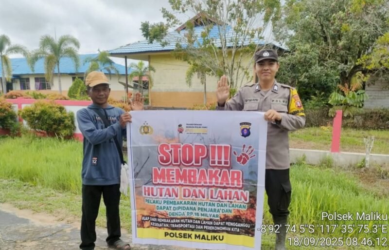 Sampaikan Imbauan Kamtibmas Kepada Masyarakat oleh Personel Polsek Maliku