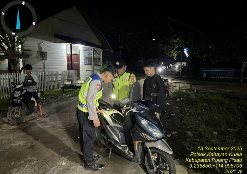 Polsek Kahayan Kuala giat KRYD berupa Patroli Kamtibmas guna Cegah Kriminalitas & Premanisme.