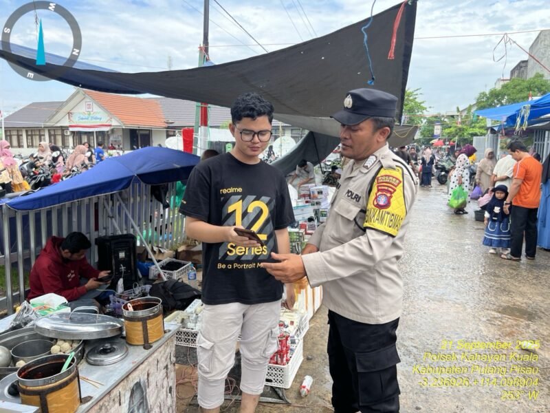 Personil Polsek Kahayan Kuala secara masif lakukan giat himbauan Stop dan Larangan bermain Judi Online.