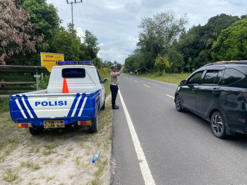 Satlantas Polres Pulang Pisau Gelar Patroli Daerah Rawan Laka Lantas dan Himbauan Kamseltibcarlantas