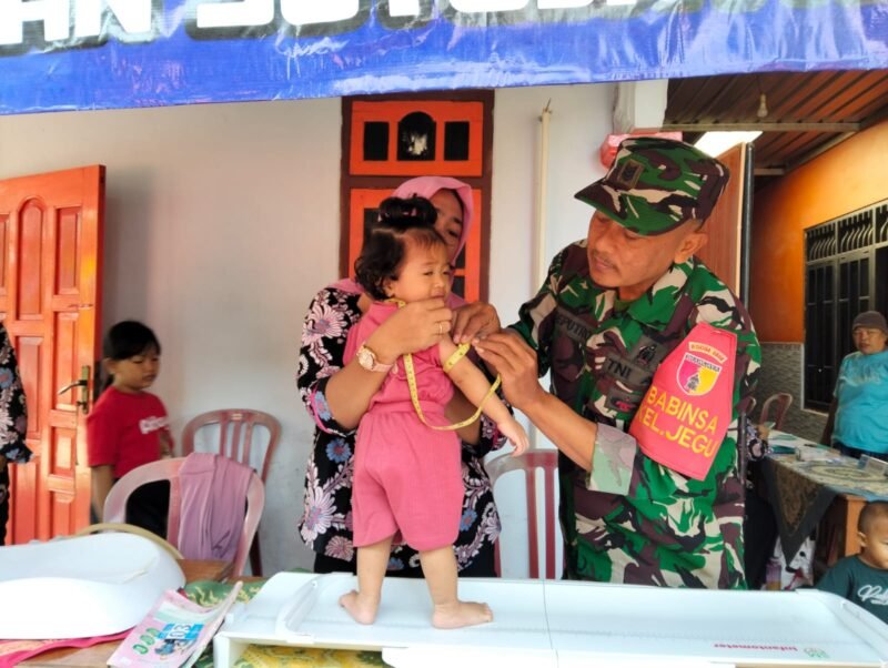 Babinsa Kelurahan Jegu Dampingi Kegiatan Posyandu Percepatan Penanganan Stunting