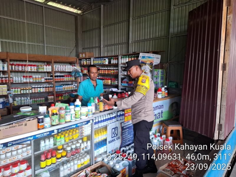 Polsek Kahayan Kuala melaksanakan giat Binluh himbauan tentang larangan Narkoba di wilayah kecamatan Kahayan Kuala