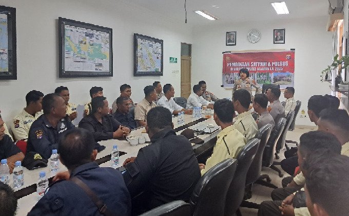 Sat Binmas Polres Pulang Pisau Dampingi Polda Kalteng dalam Evaluasi Kinerja Satpam PT. MKM