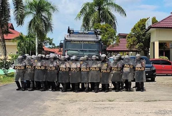 Polres Pulang Pisau Latih Personel Hadapi Potensi Unras dan Gangguan Kamtibmas
