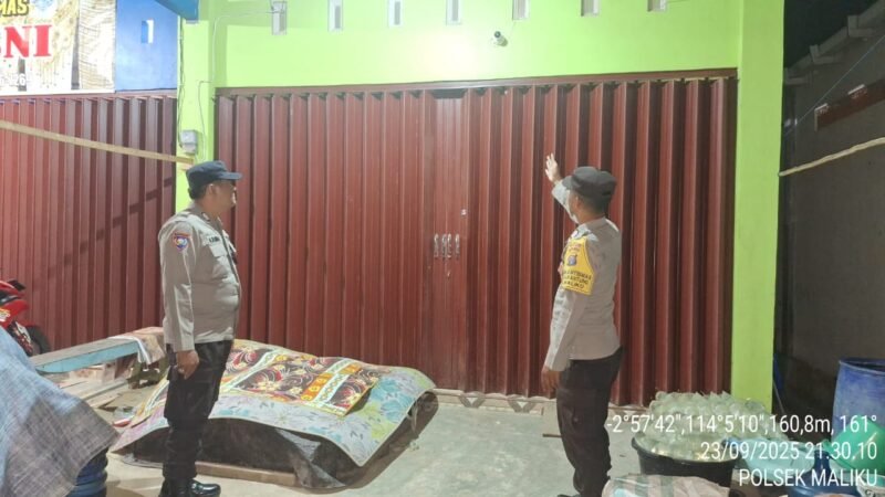 Ciptakan Sit aman Dan Kondusif Personil Polsek Maliku Melaksanakan Patroli Malam