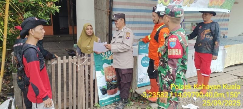 Sinergi TNI-Polri, Polsek Kahayan Kuala dan Koramil 1011-12 Bahaur Gelar Patroli Dialogis Jaga Kamtibmas