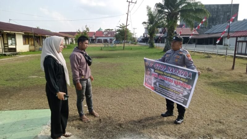 Polsek Kahayan Kuala melaksanakan giat Binluh himbauan tentang larangan Narkoba di wilayah kecamatan Kahayan Kuala.