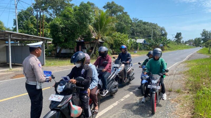 Satlantas Polres Pulang Pisau Sampaikan Himbauan Kamseltibcarlantas