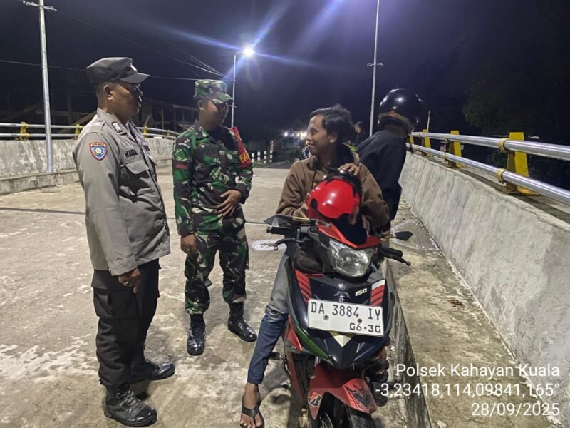 Polsek Kahayan Kuala giat KRYD berupa Patroli Kamtibmas guna Cegah Kriminalitas & Premanisme