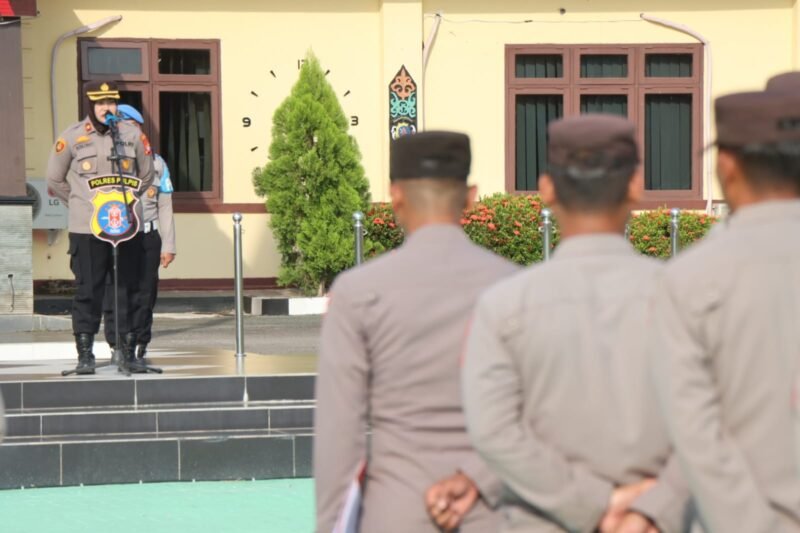 Jadi Sorotan Wakapolres Pulang Pisau dalam Apel Pagi