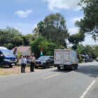 Sat Lantas Polres Pulang Pisau Amankan dan Atur Lalu Lintas Kunjungan Kerja Komisi IV DPR RI di Desa Garung