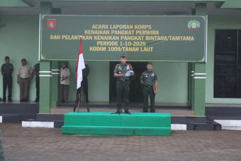 Dandim Pimpin Upacara Kenaikan Pangkat