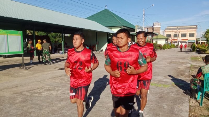 Kodim 1208/Sambas Laksanakan Tes Kesegaran Jasmani UKP Dan Samapta Periodik Semester II Tahun 2025