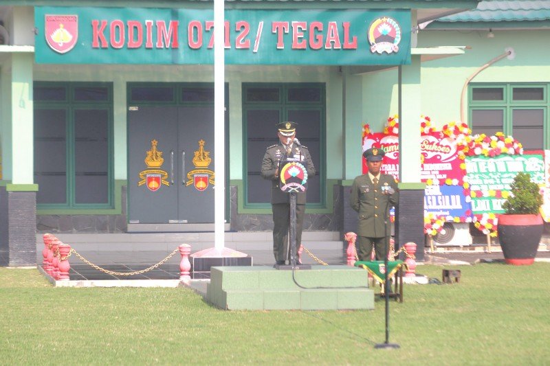 Yonif 407/PK Turut Melaksanakan Upacara HUT TNI Ke 80 Se Jajaran Garnisun Tegal