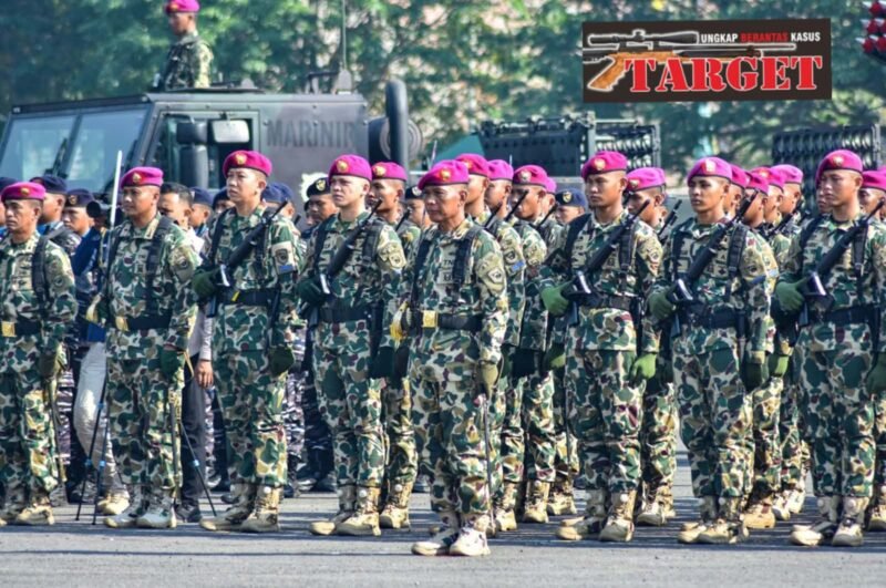 Prajurit Batalyon Infanteri 3 Marinir Ikuti Upacara Peringatan HUT Ke-80 TNI Tahun 2025