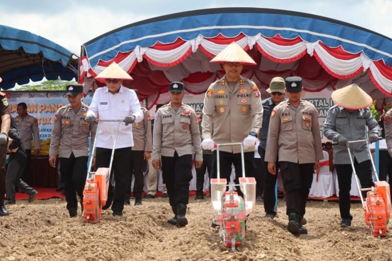 Dukung Program Nasional, Polres Pulang Pisau Tanam Jagung di Lahan PT Naga Buana