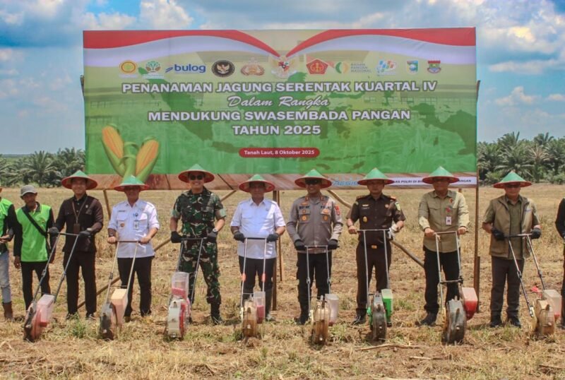 Dandim 1009/Tla Menghadiri Penanaman Jagung, Serentak Kuartal IV Polres Tanah Laut