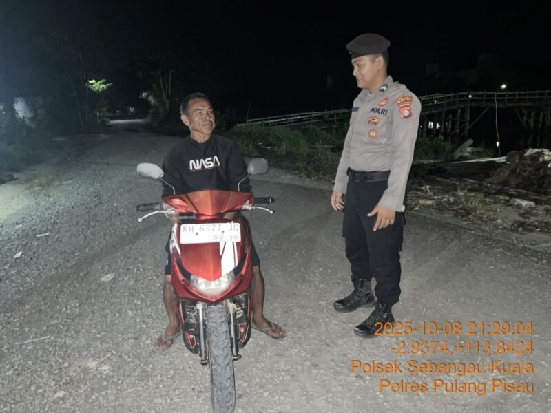 Polsek Sebangau Kuala laksanakan kegiatan KRYD di wilayah kecamatan Sebangau Kuala.
