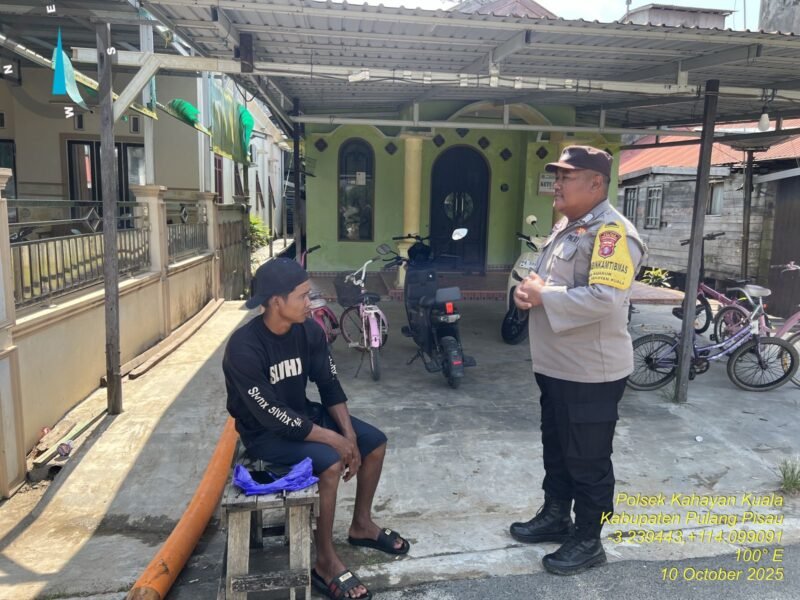 Polsek Kahayan Kuala melaksanakan giat Binluh himbauan tentang larangan Narkoba di wilayah kecamatan Kahayan Kuala