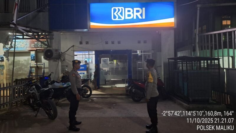 Kali Ini Kantor Bank BRI Jadi Sasaran, Personil Polsek Maliku Laksanakan Patroli Malam