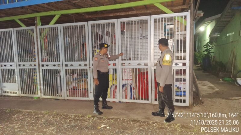 Ciptakan Sit aman Dan Kondusif Personil Polsek Maliku Melaksanakan Patroli Malam
