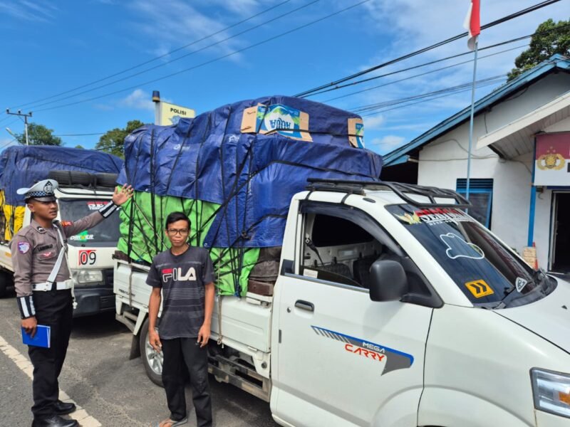 Satlantas Polres Pulang Pisau, Beri Teguran Humanis kepada Pengemudi Truk Overload