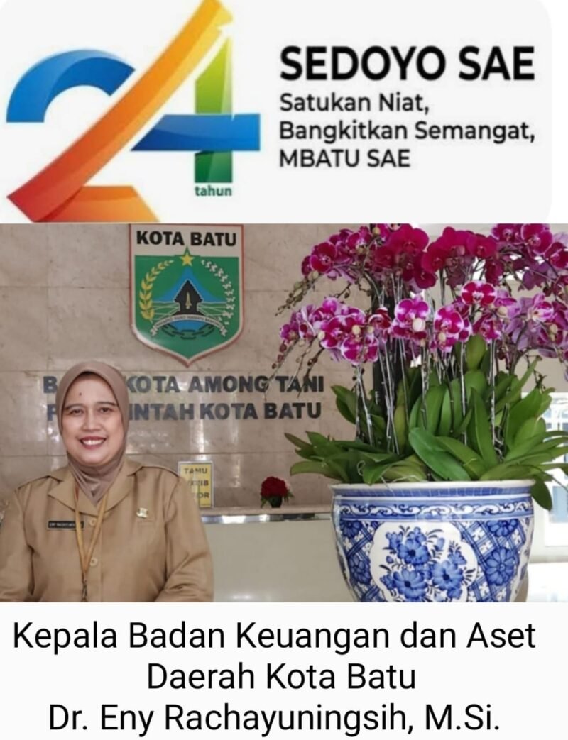 Kantor Badan Keuangan dan Aset Daerah Kota Batu. Mengucapkan Selamat Hari Jadi Kota Batu Ke-24 Tahun 2025. Semoga Mbatu Sae