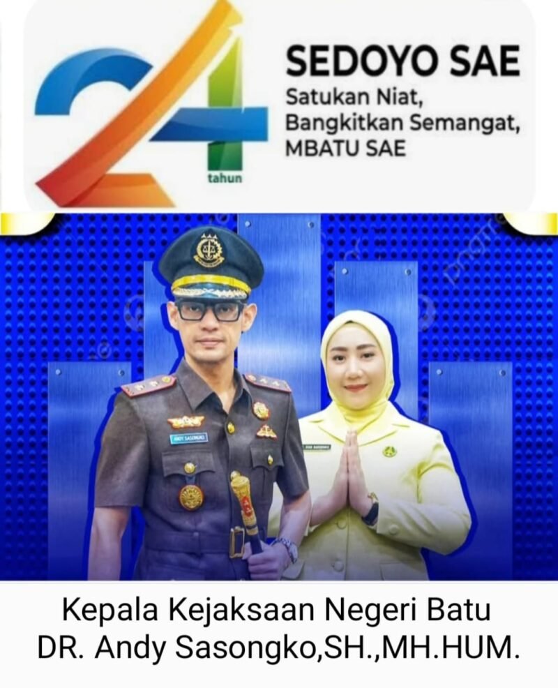 Foto: Kantor Kejaksaan Negeri Batu, Kepala Kejaksaan dan Seluruh Jajaran Jaksa beserta Staf Karyawan. Mengucapkan Selamat Hari Jadi Kota Batu Ke-24 Tahun 2025. Semoga Mbatu Sae
