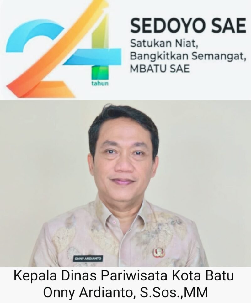 Foto: Kepala Dinas Pariwisata dan Seluruh Staf Karyawan.Mengucapkan Selamat hari jadi Kota Batu Ke-24 Tahun 2025. Semoga Mbatu Sae
