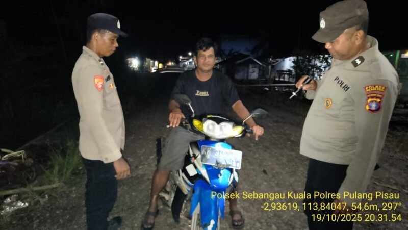 Polsek sebangau kuala gencarkan giat KRYD, dimalam hari
