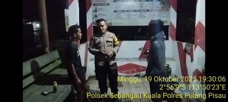 personel Polsek Sebangau Kuala Sampaikan Pesan Kamtibmas kepada Warganya