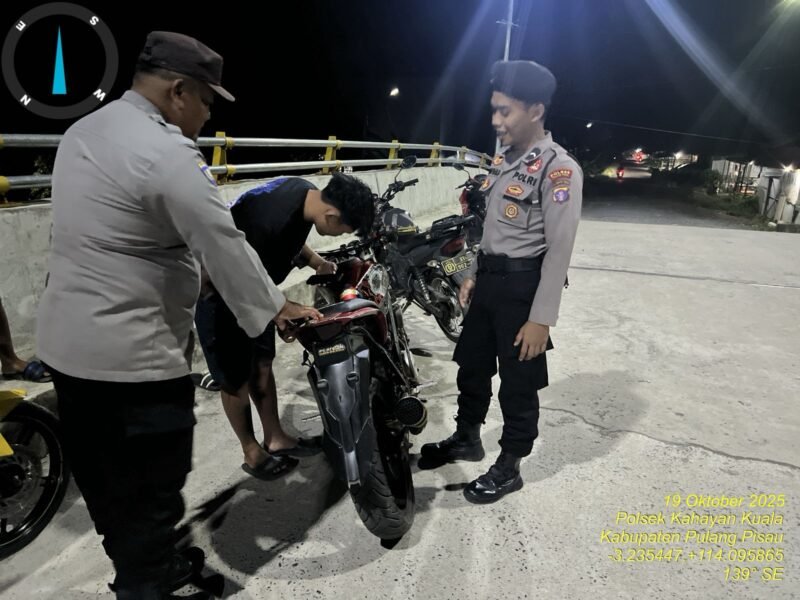 Polsek Kahayan Kuala giat KRYD, berupa Patroli Kamtibmas guna Cegah Kriminalitas & Premanisme