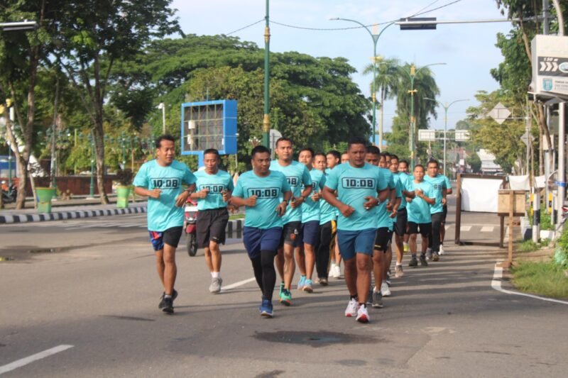 Kodim 1008/Tabalong Gelar Aerobik dan Lari Bersama di Sekitar Kota Tabalong