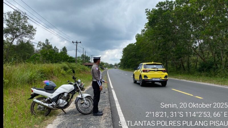 Satlantas Polres Pulang Pisau Laksanakan Patroli Daerah Rawan Pelanggaran dan Laka Lantas