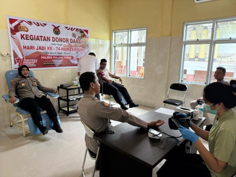 HUT Humas ke-74, Polres Pulang Pisau Gelar Aksi Donor Darah untuk Masyarakat