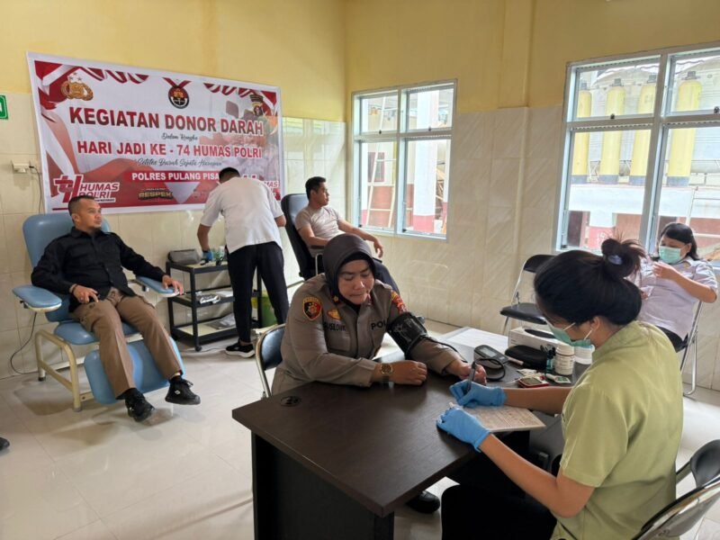 Polres Pulang Pisau Gelar Donor Darah, Wujud Nyata Polri Humanis di HUT Humas ke-74