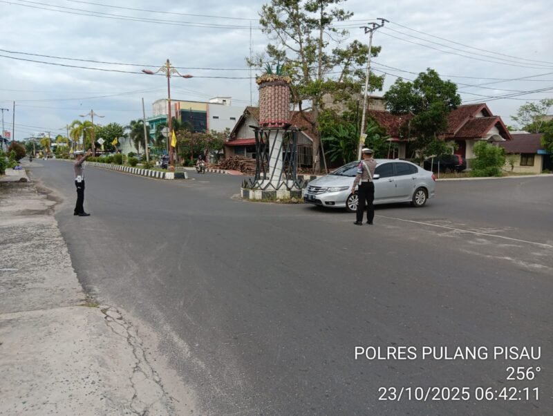 Wujudkan Rasa Aman, Satlantas Polres Pulang Pisau Gelar Pengaturan Pagi