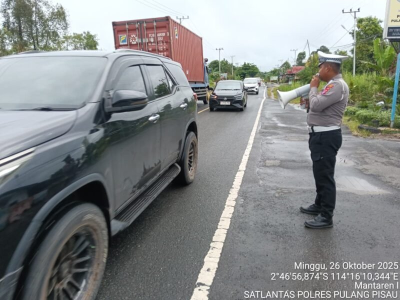 Himbau Kamseltibcarlantas, Satlantas Lakukan Penling di Kota Pulang Pisau