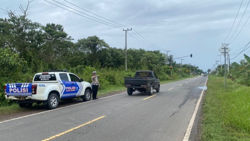 Satlantas Polres Pulang Pisau Gelar Patroli di Daerah Rawan Pelanggaran dan Laka Lantas
