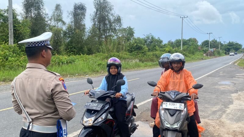 Satlantas Polres Pulang Pisau Sampaikan Himbauan Kamseltibcarlantas